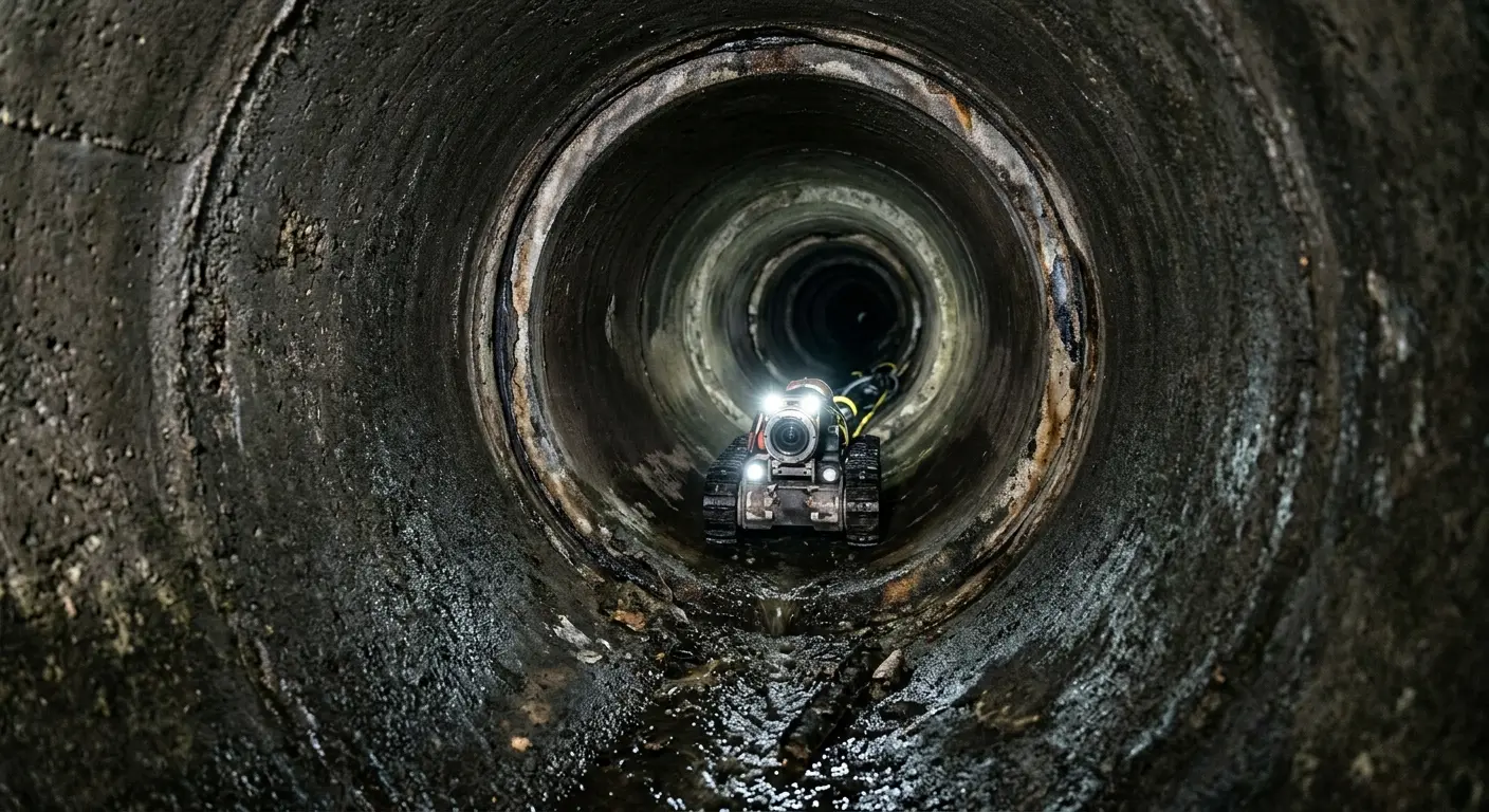 Robotic sewer camera inspecting pipe interior for Sewer Line Repair in Chicago Heights
